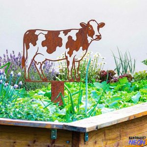 Rust Fairy Garden Stake Metal Flower Pot Decorative Plant Stand <b>Enchanted</b> Garden Planter Accent - Product Image 4