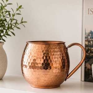 Pure Copper Hammered Long Handle Moscow Mule <b>Mug</b> <b>Large</b> Capacity for Cocktail Beer Wine Cold Drinks Bar Party Home Gift - Product Image 2