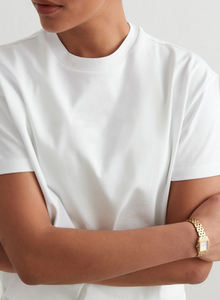 Top Selling Women's <b>Cropped</b> <b>T</b>-<b>shirt</b> Slim <b>Fit</b> Drop Shoulder White Premium Quality Eco-Friendly Anti-pilling Casual V-neck Striped - Product Image 3