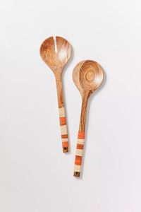 Premium Design Rattan Salad Server Wooden Salad Server With Rattan Handle Salad Tools Salad Server At Factory Wholesale Price - Product Image 3