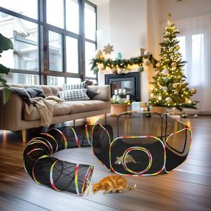 Portable Outdoor Cat Enclosure Tunnel Indoor/Outdoor Play Tent for Cats Rabbits Small Pets Includes Pet Exercise Wheels Tubes - Product Image 2