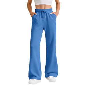 Wholesale Fashion Design Casual Straight Leg Flared <b>Pants</b> <b>Women</b> Sweatpants Custom Cotton <b>Fleece</b> Flat Flared <b>Pants</b> for <b>Women</b> - Product Image 6