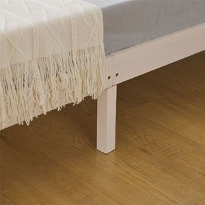 Basic Twin Wooden Bed Frame 197.2*96.5*30.5cm Washed White - Product Image 6