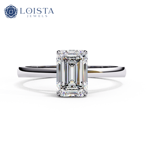 Anillo de boda con diamante de corte esmeralda cultivado en laboratorio, diamante cultivado en laboratorio con certificado IGI para joyería femenina - Product Image 1