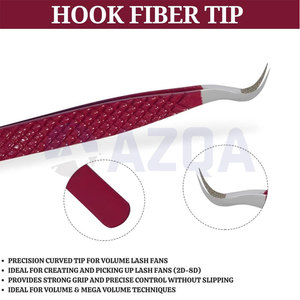 Pince à épiler en acier inoxydable en forme de S, durable, avec pointe dentelée et prise en main parfaite pour l'application professionnelle des extensions de cils - Product Image 4