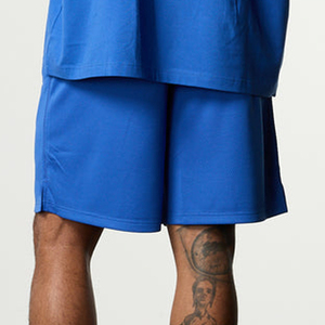 Men's Solid Blue Bermuda Shorts Mid Waist <b>Elastic</b> Comfortable Casual Wear Breathable Polyester Fabric - Product Image 6