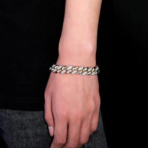 Bracelet tendance personnalisé en gros, chaîne cubaine, chaîne Ice Link, bracelet hip-hop pour homme avec diamants Moissanite, idéal pour mariage et cadeau - Product Image 4