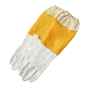 Guantes de Apicultura Ventilados de Cuero, Guantes Protectores de Apicultura con Puño Largo, Transpirables, Duraderos, de Malla, Guantes de Apicultor OEM - Product Image 2