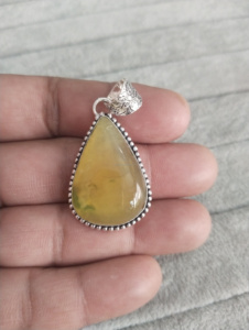 คุณภาพสูงขายดีสร้อยคออัญมณีจากหินโมราแท้สีเหลืองโอปอลแท้สร้อยคออัญมณีแกะสลักคริสตัล - Product Image 3