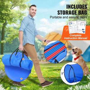 Set di Attrezzature per Addestramento Agility Cani 5 Pezzi: Ostacoli Regolabili, 6 Pali per Guado, Tunnel, Anello per Salto, Pause Box, Fischietto - Product Image 5