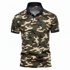 เสื้อกอล์ฟแบบซับลิเมชั่น แขนสั้น พิมพ์ลายตามสั่ง เสื้อโปโลชายลายทาง ผู้ผลิตชุดกีฬา - Product Image 3