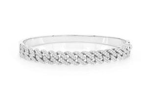Pulsera de Cadena de Oro Amarillo de Lujo con Diamantes de Corte Brillante Redondo y Engaste en Canal, Unisex, para Uso Diario - Product Image 2