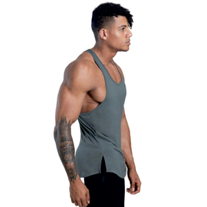 Débardeur homme personnalisable de haute qualité pour le sport, la gym, l'entraînement, séchage rapide, spandex/coton, couleur unie, impression numérique - Product Image 3