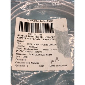 เซ็นเซอร์วัดอุณหภูมิ SCP Global 7890114C-00 รูปตัวยู - อุปกรณ์และอะไหล่เซมิคอนดักเตอร์ระดับโลกที่เชื่อถือได้ - Product Image 3
