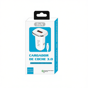 Cargador de coche S&N 3.0A de carga rápida para iPhone con cable - Product Image 2