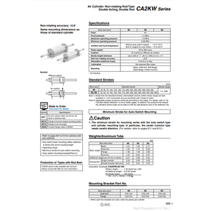 Pièces pneumatiques CDA2KWF63-250 de cylindre d'air pneumatique SMC - Product Image 3
