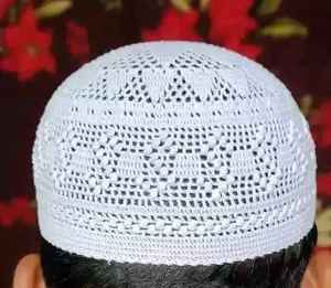 Gorro Kufi de Alta Calidad para Oración Musulmana, Tejido a Mano, 100% Algodón, Transpirable y Ajustable, para Hombres, Bangladesh - Product Image 4