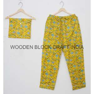 Conjunto de Pijama de Algodón Puro para Mujer, Ropa de Dormir de Lujo con Estampado Orgánico, Pijamas de Alta Calidad, Ropa de Dormir Personalizada para Mujer - Product Image 4