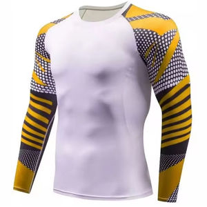 T-shirt de compression uni pour hommes et garçons, Rashguard léger à manches courtes, fabriqué en usine - Product Image 2