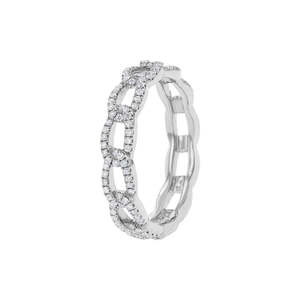 แหวนวงกลมประดับเพชรเพาะเลี้ยงทรงโซ่ ดีไซน์เนอร์สไตล์ ทอง 10K 14K 18K เงิน 925 935 เครื่องประดับชั้นดี - Product Image 3
