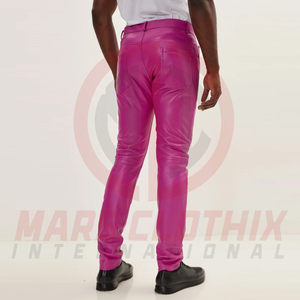Breathable Stylish Comfortable Lightweight Regular Fit <b>Men</b> Leather Pant Eco-Friendly Casual Mid Waist <b>Men</b> Leather Pants - Product Image 6