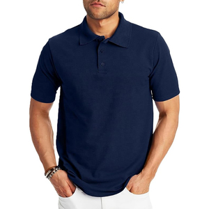 Polo T-shirt de luxe personnalisé pour homme à manches courtes en coton avec motif brodé, fourniture d'usine OEM, tissu tricoté foncé - Product Image 1