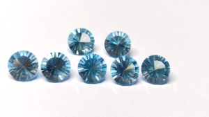 Topacio Azul Cielo de Primera Calidad, 12 mm, Corte Cóncavo, Facetado Redondo, Gema Suelta, Calidad AAA+, Topacio Azul Suizo Natural para Joyería - Product Image 4