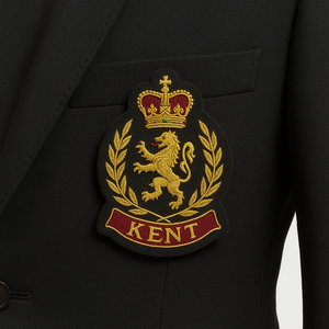 Customizable Eco-Friendly Denim Designer <b>Jackets</b> Blazers Streetwear Couture Bullion Patches Hand Embroidered Gold Wire Badges - Product Image 2