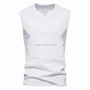 Camiseta sin mangas de gimnasio de algodón de alta calidad para hombre, chaleco de entrenamiento para hombre con camiseta estampada, ropa deportiva - Product Image 4