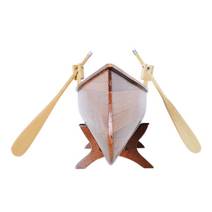 Modèle de canoë Peterborough en bois artisanal, bateau miniature décoratif, décoration nautique pour la maison ou le bureau, cadeau, 59,7Lx12,06Wx15,24H cm - Product Image 5