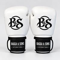 Gants de boxe en cuir blanc avec fermeture personnalisée pour adultes, usage d'entraînement, design respirant 2026
