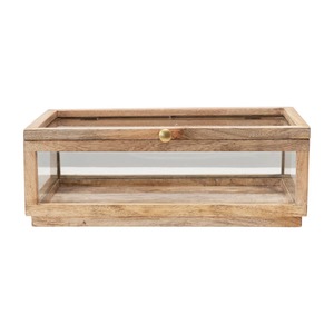 Modern Glass And Wood Organizer <b>Box</b> Perfect For Display Storage And Gifting Helps Organize Jewelry Watches And Accessories - Product Image 1