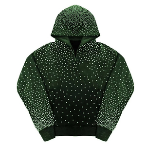 Online Best Selling Men's Rhinestone Hoodies 100% Cotton Winter Oversized Zipper-Up Low MOQ - Product Image 2