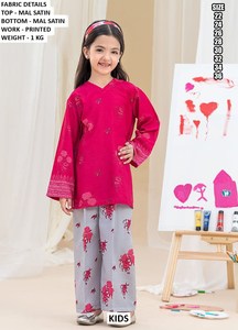 Bandhani Girls Traditional Floor-Length Tiny Aura Mal Satin Quick Dry All Seasons Casual/Wedding Kurta/<b>Kurti</b> Outfit - Product Image 5