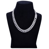 Collier chaîne cubaine en moissanite de haute qualité, bijoux de luxe sertis de diamants pour cadeaux d'anniversaire et mariages, en vente