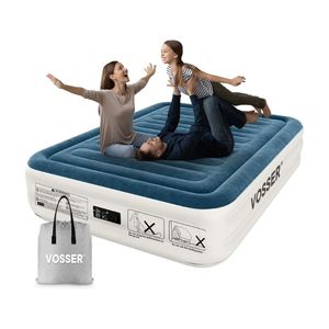 Colchón Inflable Queen con Bomba Integrada, Inflado/Desinflado Rápido y Fácil, Cama Inflable para Camping y Invitados - Product Image 1