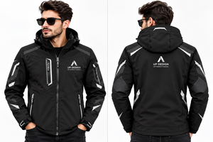 Chaqueta Softshell Impermeable Negra para Hombre, Ecológica, Transpirable, de Invierno, Personalizada, Cortavientos, con Detalles Reflectantes, para Senderismo, OEM - Product Image 4