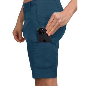 Pantalones cortos de golf con logotipo personalizado para hombre, patrón sólido, lona de poliéster impermeable medio, híbrido, informal, con bolsillos incluidos - Product Image 4