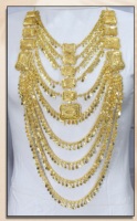 Ensemble de bijoux collier et boucles d'oreilles plaqué or en laiton pur de haute qualité, design collier Émirats Arabes Unis Dubaï