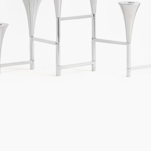 Candélabre moderne en métal chromé argenté à 6 bras, style nordique minimaliste, pour centre de table de mariage et événements - Product Image 6