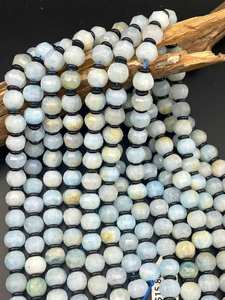 Perles de pierre précieuse aquamarine naturelle, facettées, magnifiques perles de cristal bleu, belle qualité pour la création de bijoux, enfilées. - Product Image 5