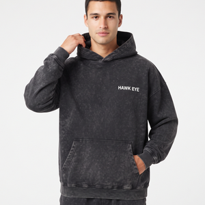 Sudadera con Capucha Oversize de Algodón para Hombre, Estilo Vintage Casual, con Hombros Caídos y Lavado Ácido - Product Image 3