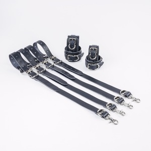Harnais de bondage en cuir véritable avec sangles de retenue, logo personnalisé, menottes pour poignets et chevilles, jouets pour adultes RTTS-0125 - Product Image 3