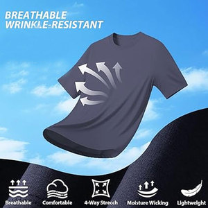 เสื้อยืดกีฬาผู้ชายสีเทาชาร์โคล โพลีเอสเตอร์ - เสื้อยืดออกกำลังกายแห้งเร็ว - ผลิตโดยโรงงานเซียลโคต รับผลิตเสื้อทีมตามสั่ง - Product Image 5