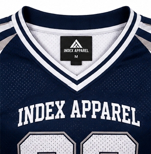 Index Apparel - Camiseta de Fútbol Americano para Mujer, Cuello en V, Manga Corta, Malla Transpirable, Número 23, Azul Marino y Blanco - Product Image 4