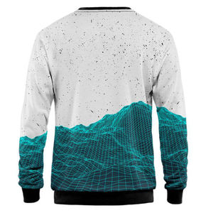 Sudadera de Hombre con Estampado por Sublimación, Cuello Redondo, Corte Regular, Tejido de Punto, Estilo Casual, Patrón de Montaña Azul, Manga Larga para Otoño - Product Image 2