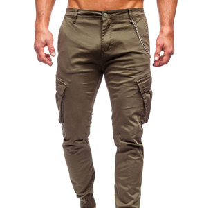 Pantalon cargo pour homme à taille élastique avec logo imprimé personnalisé, poches, ceinture, coupe décontractée, idéal pour les trajets quotidiens - Product Image 5