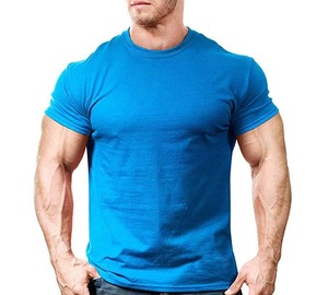 T-shirts classiques à col rond pour hommes, 100 % coton extensible, manches courtes, écologiques, séchage rapide, 180 GSM et 200 GSM, motif uni - Product Image 5