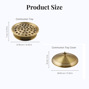 Juego de Bandejas Portátiles de Comunión Navideñas de Alta Calidad, 5 Bandejas de Acero Inoxidable, 1 Tapa, Acabado Dorado Mate, Latón Duradero - Product Image 6