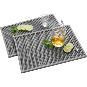 Set di 2 Tappetini Antiscivolo in Gomma per Bar 45x30 cm, Design per Asciugatura Piatti e Circolazione dell'Aria, per Bancone Bar Domestico, Accessorio per Barman - Product Image 1